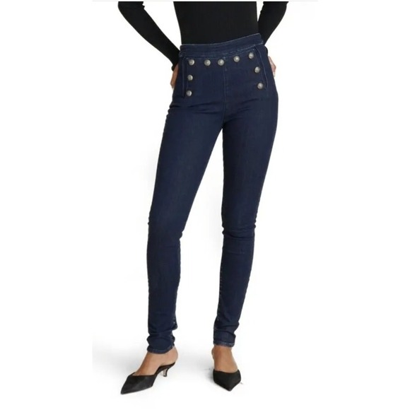 Veronica Beard Women's Jane Skinny High Rise Sailor Dark Blue Jeans SIZE 27/4 - Picture 1 of 16